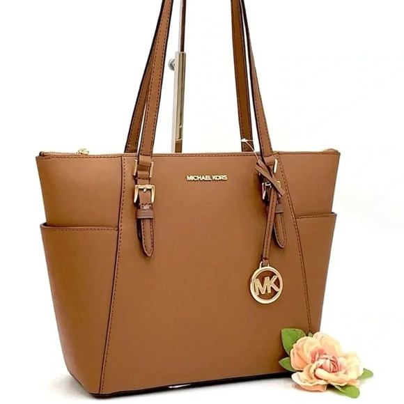 MICHAEL KORS CHARLOTTE LARGE TOP ZIP TOTE BAG LUGGAGE (NWT) - Picture 1 of 15